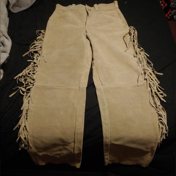 Pioneer Products Inc. Pants - Pioneer Products Fringe Suede Pants